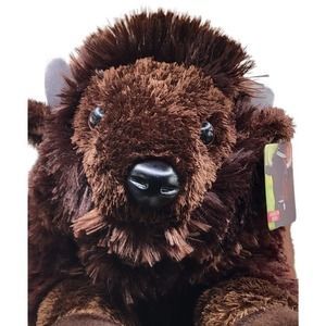 NWT Aurora American Bison Plush Flopsies Stuffed Animal Lovey Brown Buffalo 12"